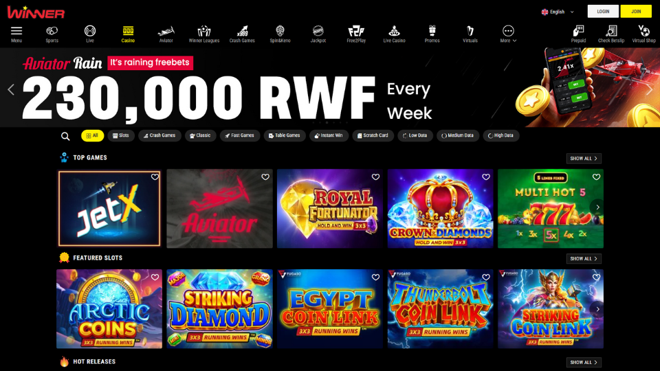 Winner Rwanda Casino screenshot